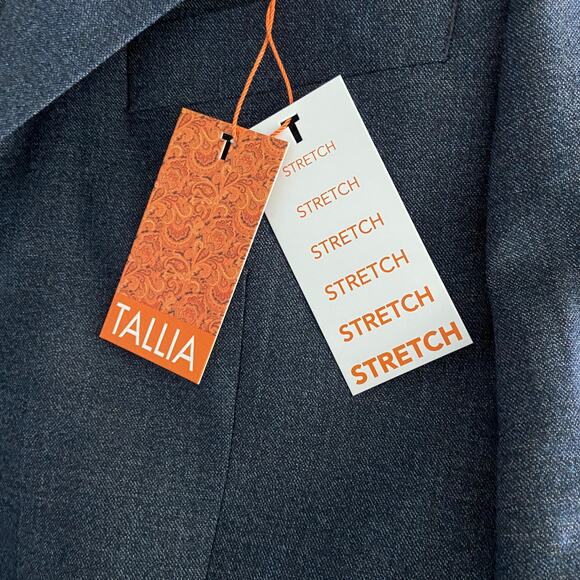 Tallia Men's 38R Suit Jacket Venezia Stretch Fabric Solid Dark Blue NEW - Picture 7 of 10